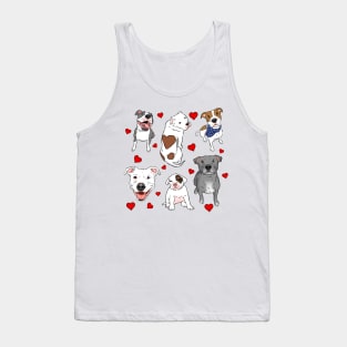 Cute Pitbulls and Hearts Collage Tank Top